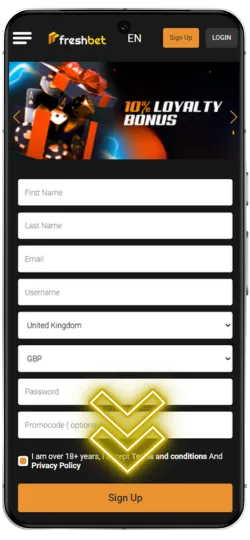 Sign up freshbet